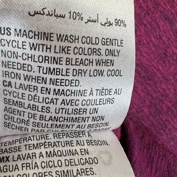 Karen Scott Full Zip Mock Neck Jacket Women's L Fuschia Pink Navy Trim Activewea - Picture 8 of 9